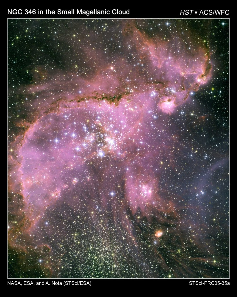 Figure 5. Star cluster NGC 346 in the Small Magellanic Cloud. Courtesy: NASA, ESA, and A. Nota (STScI/ESA) 
